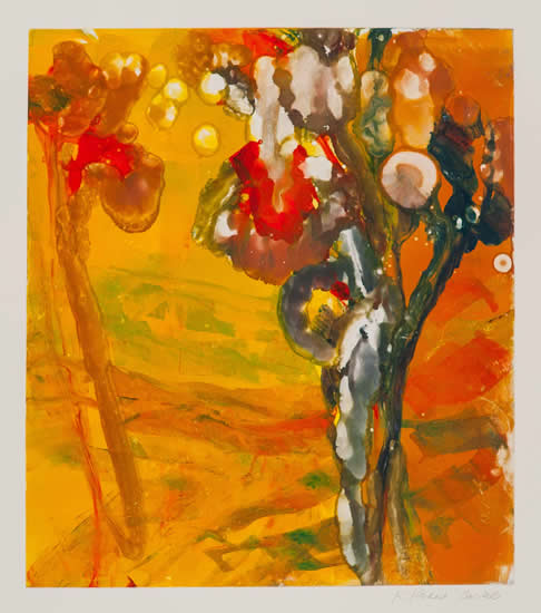 monotype titled - Desert Flowers