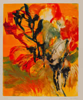 Monotype titled - Summer Garden