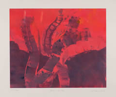 image of monotype titled Fire in the City, 2022