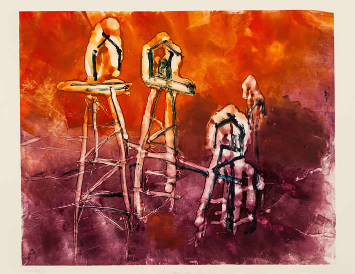 Monotype titled Towers Series 11, 2019