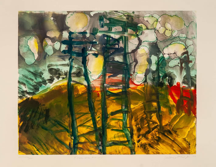 Monotype titled Tower Series 2, 1, 2020