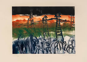 Monotype titled Tower Series 2, 2, 2020