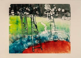 Monotype titled Tower Series 2, 4, 2020