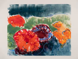 image of monotype titled Zinnias, 2022