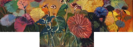 painting titled - Zinnias 5