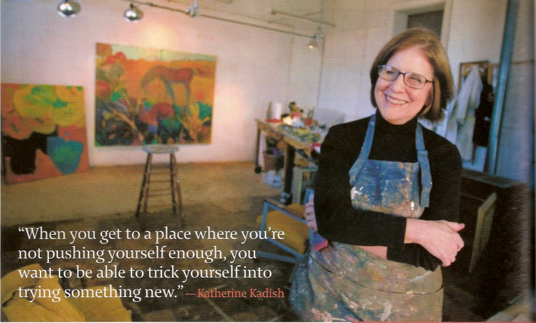 picture of Katherine Kadish in studio with quote